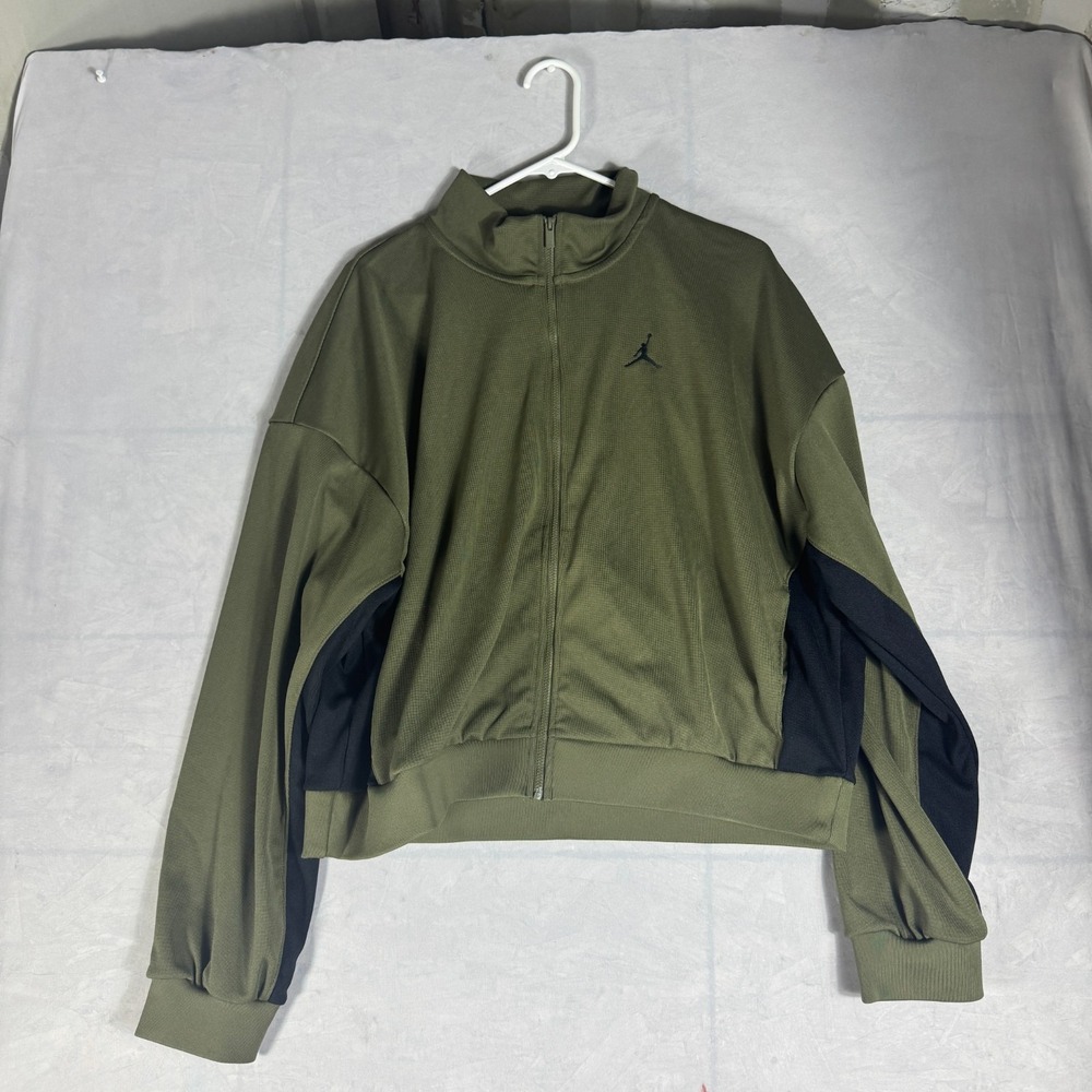 NWT‎ Jordan Womens Sport Jam Training Jacket Olive Green Long Sleeve Logo XL